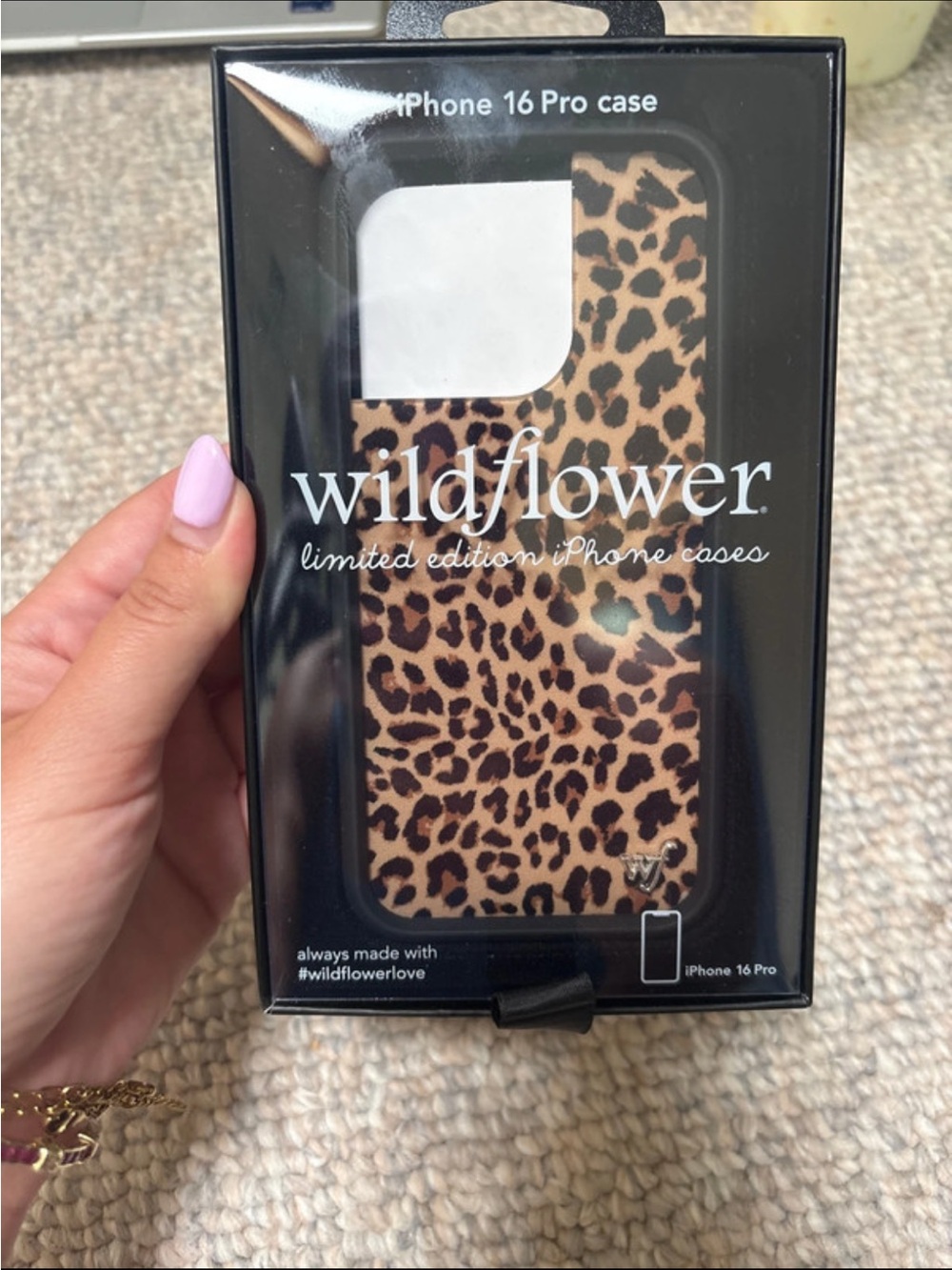 Wildflowers Leopard Print iPhone 16 Pro Case - Brown & Black